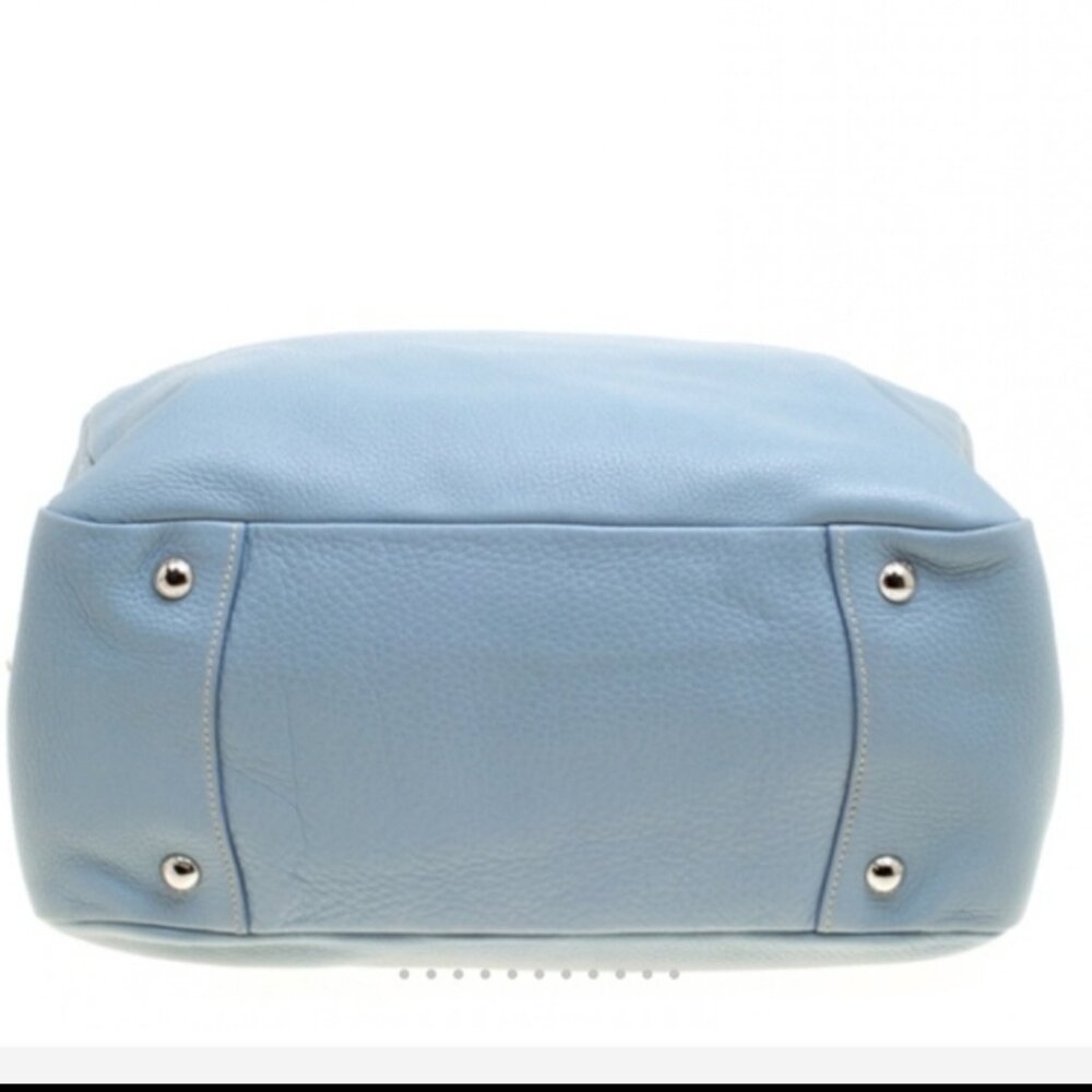 PRADA Light Blue Leather Bowler Handbag - Picture 6 of 16